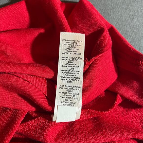 Weekends By Chico's Top Womens Size 2 US Large Red Cowl Neck Long Sleeves Casual - Picture 7 of 9